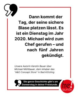 Manchmal braucht man vom Leben einen Tritt in den Allerwertesten, um sich endlich an die eigenen Träume zu wagen. 👀 Genau so war es auch beim 27-jährigen Michael Mühlbauer aus Bad Kötzting. Nur weil ihm damals gekündigt wurde, ist er heute erfolgreich mit seiner eigenen Modelinie und selbst kreierten Parfums. 🌸 Seine Geschichte liest du am Freitag in der neuen Freistunde.
#parfums #parfüm #perfume #fashion #kleidung #mode #klamotten #zeitung #freistunde