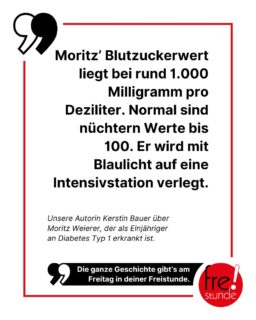 Moritz ist gerade mal ein Jahr alt, als seine Eltern merken, dass etwas nicht stimmt: Der kleine Bub atmet schnell, tief, schwer, schläft fast nur noch, isst kaum. Doch bis zur Diagnose Diabetes Typ 1 ist es kein einfacher Weg. Mehr über Moritz' Geschichte erfährst du am Freitag in der neuen Freistunde. 🩸📰
#diabetes #krankheit #freistunde