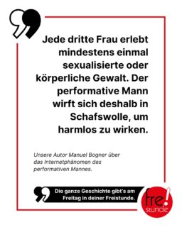 Sie laufen rum mit Matcha, Tote Bag und einem feministischen Roman in der Hosentasche: Die performativen Männer. Sie wollen für die Aufmerksamkeit von Frauen möglichst sensibel und harmlos wirken, aber sind stattdessen oft der Wolf im Schafspelz. 🐺 Nach mehreren prominenten Missbrauchsfällen wissen viele Frauen nicht mehr, welchen Männern sie vertrauen können. Der performative Mann ist daher in vielen Internet-Memes zur Witzfigur geworden, aber auch zum neuen kontrovers diskutierten Feindbild. Wir haben uns auf die Suche gemacht: Gibt es diese schauspielenden Softies wirklich? 👦 Und warum sind sie so, wie sie sind? Das gibt es diese Woche in der Freistunde!

#performativemale #matcha #wolf #meme #internet #feminismus #freistunde #zeitung
