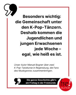 Der Sommer 2026 zeigt durch zahlreiche Veranstaltungen: Der Hype um Pop-Musik aus Südkorea ist riesig und wächst weiter. In Regensburg gibt es zwei Tanzschulen, die jungen Menschen die aufwendigen Choreografien der K-Pop-Gruppen beibringen. 💃🏼 Gemeinsam wird auch oft in der Stadt getanzt. Das ist aber nicht die einzige Art und Weise, wie K-Pop Bayern dieses Jahr prägen wird: Mehr liest du diese Woche in der neuen Freistunde! 📰
#kpop #bts #regensburg #tanzen #btsarmy