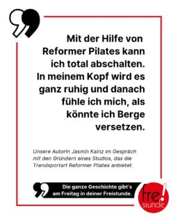 Reformer Pilates ist eine Art von Pilates und seit ungefähr zwei Jahren im Trend. Für diesen Sport sind weniger Bewegung, aber dafür mehr Präzision und Kraft gefragt. 💪 Am Freitag stellen wir die Gründer von einem Pilatesstudio in Landshut vor, die erklären, was an der Sportart so besonders ist. 🤗
#pilates #reformer #sport #zuspätzumpilates #anstrengend #schlitten #kurs #training #zeitung #freistunde